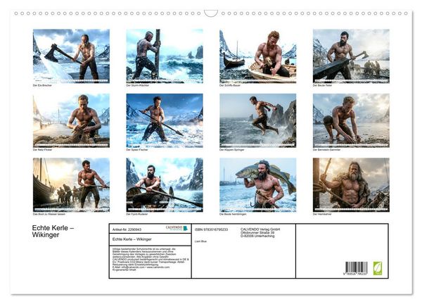 Produktbild: Echte Kerle &ndash; Wikinger (Wandkalender 2027 DIN A2 quer), CALVENDO Monatskalender
