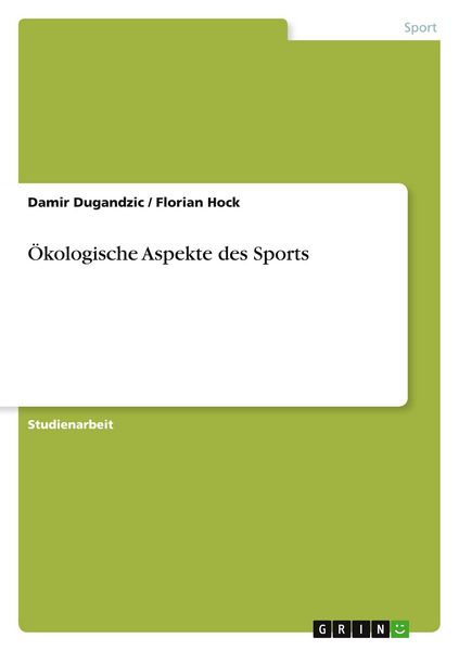 Produktbild: &Ouml;kologische Aspekte des Sports