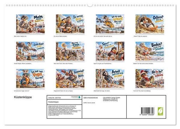 Produktbild: K&uuml;stenk&ouml;ppe (hochwertiger Premium Wandkalender 2027 DIN A2 quer), Kunstdruck in Hochglanz