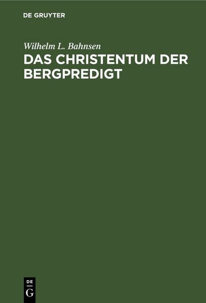 Produktbild: Das Christentum der Bergpredigt