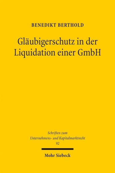 Produktbild: Gl&auml;ubigerschutz in der Liquidation einer GmbH