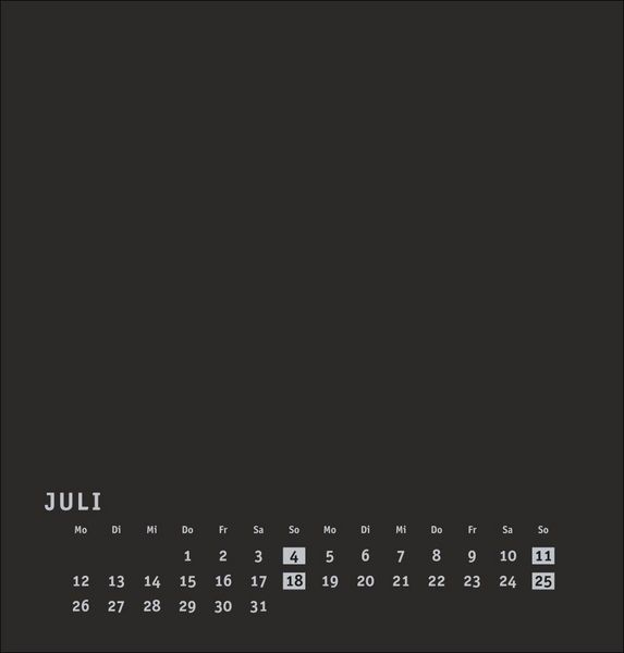 Produktbild: Premium-Bastelkalender schwarz mittel 2027
