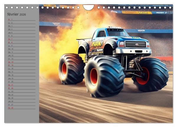 Produktbild: Monster trucks La confrontation ultime (Calendrier mural 2026 DIN A4 vertical), CALVENDO calendrier mensuel