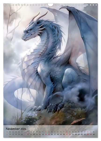 Produktbild: Gefl&uuml;gelte H&uuml;ter - Erleben Sie die Magie der Drachen (Wandkalender 2026 DIN A3 hoch), CALVENDO Monatskalender