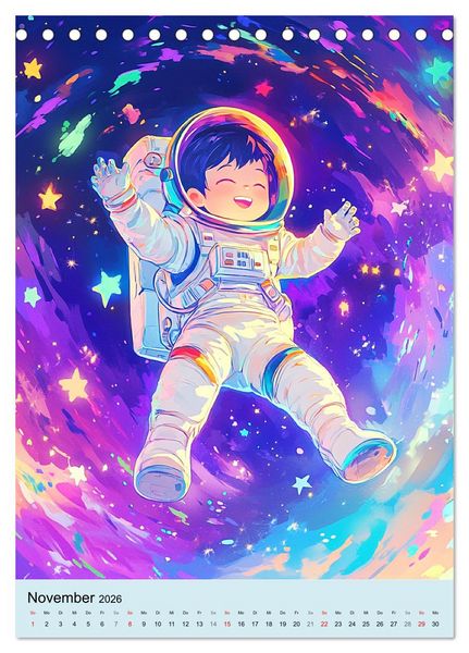 Produktbild: Im Weltall. Manga-Astronauten auf Mission (Tischkalender 2026 DIN A5 hoch), CALVENDO Monatskalender