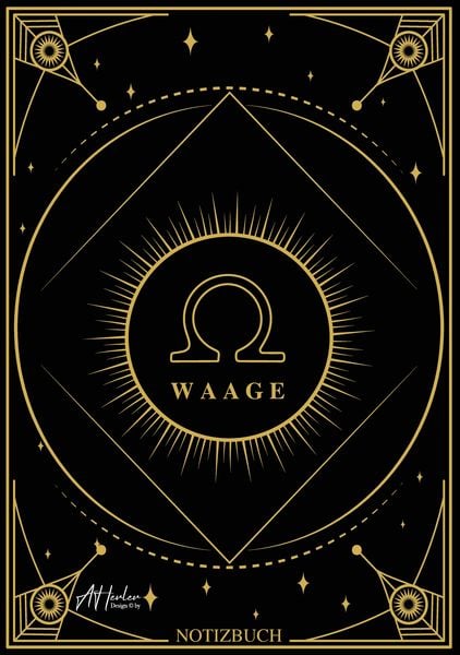 Produktbild: Edles Notizbuch Sternzeichen Waage | Designed by Alfred Herler