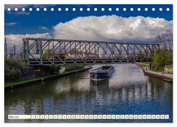 Produktbild: Duisburg - Br&uuml;cken &uuml;ber Br&uuml;cken (Tischkalender 2026 DIN A5 quer), CALVENDO Monatskalender