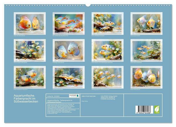 Produktbild: Aquariumfische. Farbenpracht im S&uuml;&szlig;wasserbecken (hochwertiger Premium Wandkalender 2027 DIN A2 quer), Kunstdruck in Hochglanz