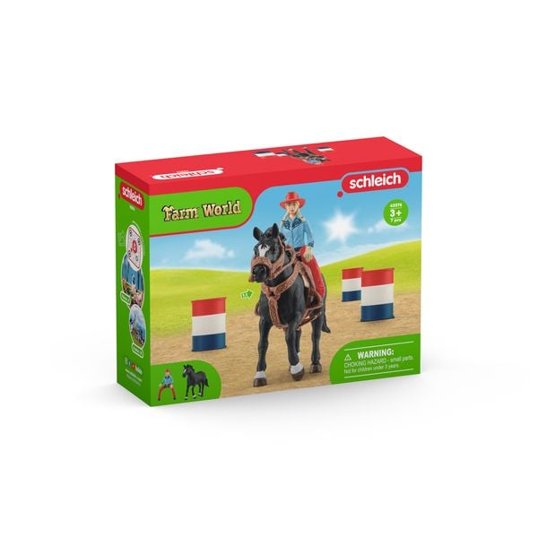 Produktbild: schleich&reg; 42576 - Farm World, Barrel Racing mit Cowgirl