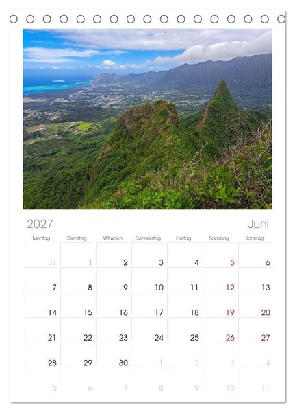 Produktbild: Tischplaner 2027 - Hawaii - Eindr&uuml;cke von Big Island, Kauai & Oahu (A5 Tischkalender zum Aufstellen) CALVENDO