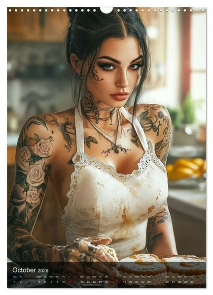 Produktbild: Tattoo Girls and Cakes (Wall Calendar 2026 DIN A3 portrait), CALVENDO 12 Month Wall Calendar