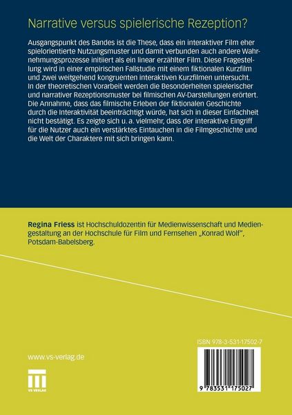 Produktbild: Narrative versus spielerische Rezeption?