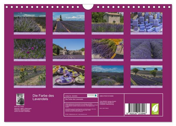 Produktbild: Die Farbe des Lavendels (Wandkalender 2026 DIN A4 quer), CALVENDO Monatskalender