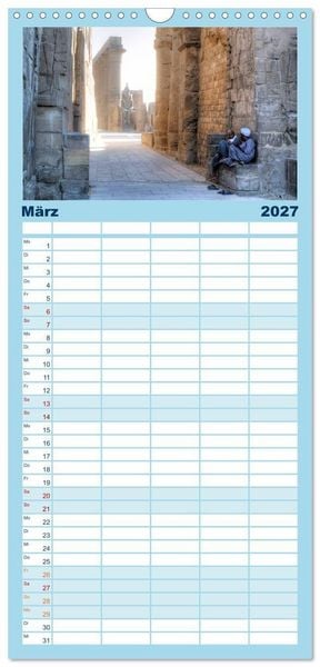 Produktbild: Familienplaner 2027 - &Auml;gypten mit 5 Spalten (Wandkalender, 21 x 45 cm) CALVENDO