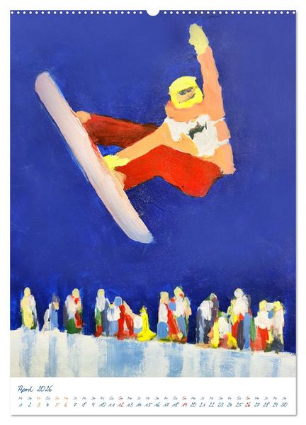 Produktbild: Powder Passion - Snowboardkunst im H&ouml;henrausch (Wandkalender 2026 DIN A2 hoch), CALVENDO Monatskalender