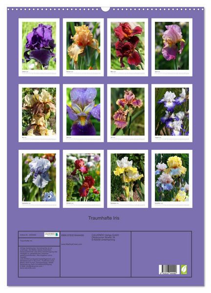 Produktbild: Traumhafte Iris (Wandkalender 2026 DIN A2 hoch), CALVENDO Monatskalender