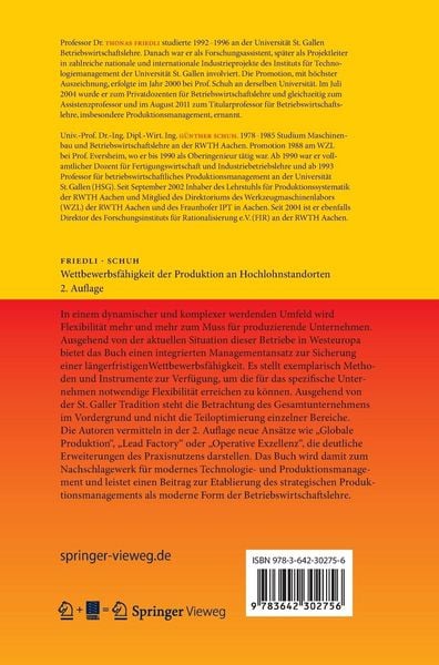 Produktbild: Wettbewerbsf&auml;higkeit der Produktion an Hochlohnstandorten