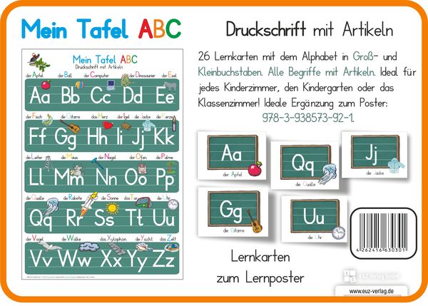 Produktbild: Mein Tafel ABC in Druckschrift mit Artikeln