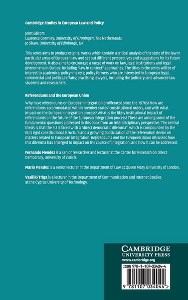 Produktbild: Referendums and the European Union