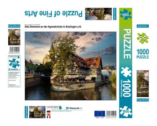 Produktbild: CALVENDO Puzzle Alte Zimmerei an der Agnesbr&uuml;cke in Esslingen a.N. | 1000 Teile Lege-Gr&ouml;&szlig;e 64x48cm Foto-Puzzle f&uuml;r gl&uuml;ckliche Stunden