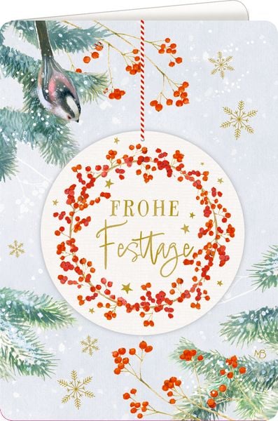 Produktbild: Weihnachtskarte mit Anh&auml;nger &ndash; Frohe Festtage