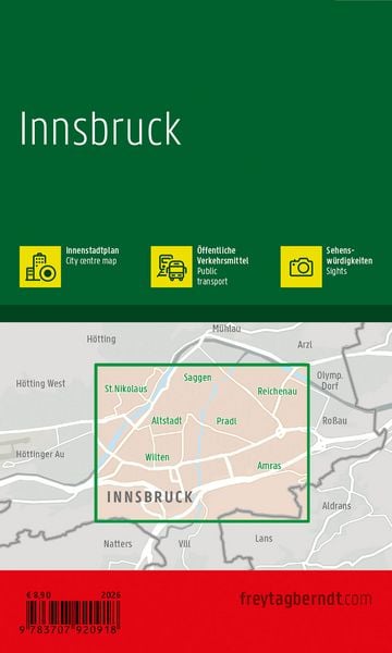 Produktbild: freytag & berndt Innenstadtplan Innsbruck 1:8.000