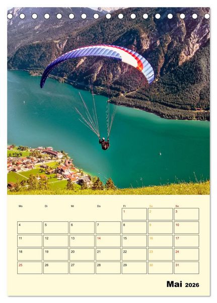 Produktbild: Paragliding - extrem aufregend (Tischkalender 2026 DIN A5 hoch), CALVENDO Monatskalender