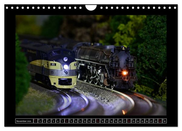 Produktbild: Amerikanische Modelleisenbahnen (Wandkalender 2026 DIN A4 quer), CALVENDO Monatskalender