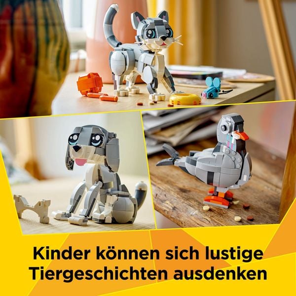 LEGO Creator 3in1 Graue Katze - Modell umbaubar in Hund oder Taube 31163