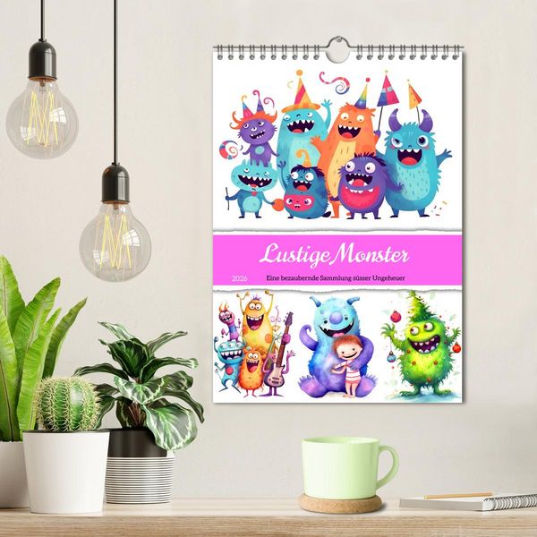 Produktbild: Lustige Monster - Eine bezaubernde Sammlung s&uuml;sser Ungeheuer (Wandkalender 2026 DIN A4 hoch), CALVENDO Monatskalender