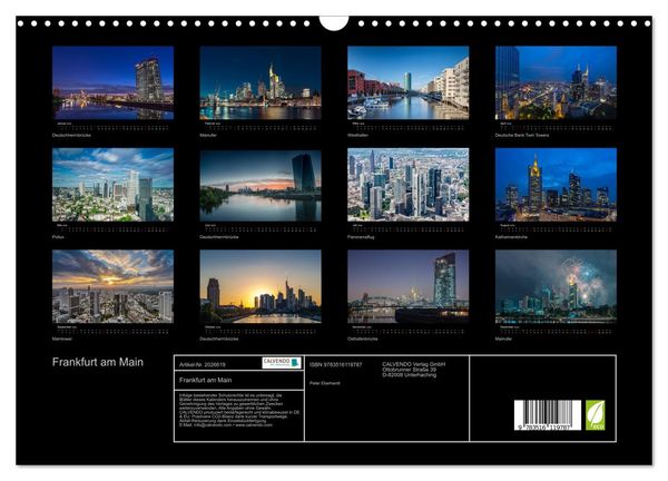 Produktbild: Frankfurt am Main (Wandkalender 2026 DIN A3 quer), CALVENDO Monatskalender