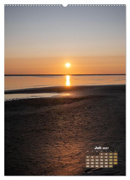 Produktbild: Westerhever - Wattwanderung in den Sonnenuntergang (hochwertiger Premium Wandkalender 2027 DIN A2 hoch), Kunstdruck in Hochglanz