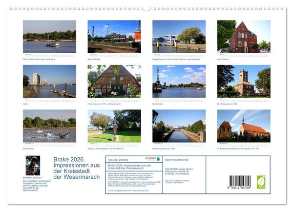 Produktbild: Brake 2026. Impressionen aus der Kreisstadt der Wesermarsch (hochwertiger Premium Wandkalender 2026 DIN A2 quer), Kunstdruck in Hochglanz