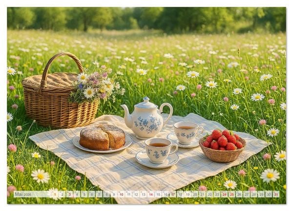 Produktbild: Land Pause - Ein Jahr im Cottagegarten (Wandkalender 2026 DIN A4 quer), CALVENDO Monatskalender