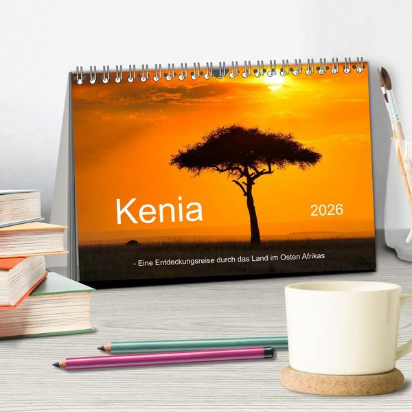 Produktbild: Kenia - Eine Entdeckungsreise durch das Land im Osten Afrikas (Tischkalender 2026 DIN A5 quer), CALVENDO Monatskalender