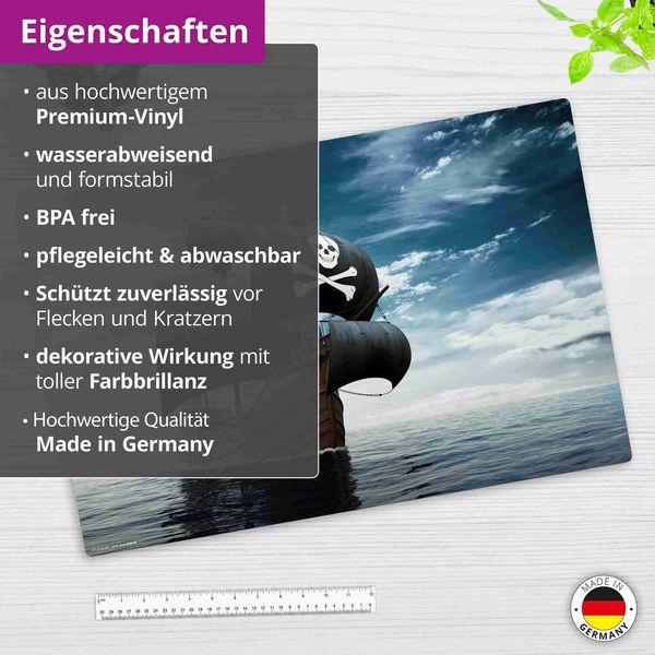 Produktbild: Cover-your-desk Schreibtischunterlage f&uuml;r Kinder und Erwachsene Piratenschiff, aus hochwertigem Vinyl , 60 x 40 cm