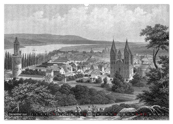Produktbild: Der Rhein in alten Stichen (hochwertiger Premium Wandkalender 2026 DIN A2 quer), Kunstdruck in Hochglanz