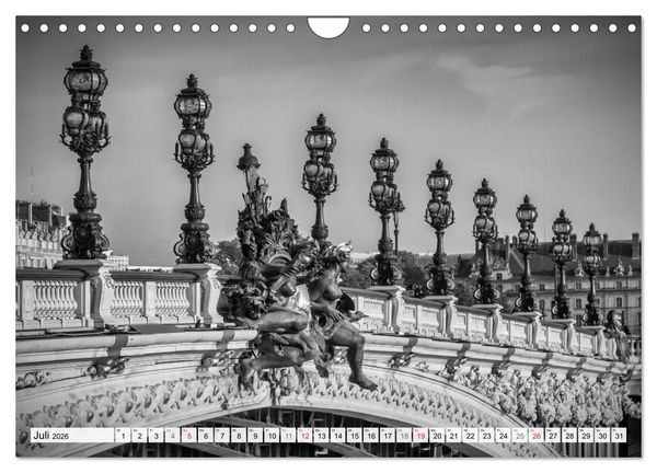 Produktbild: PARIS Monochrome Impressionen (Wandkalender 2026 DIN A4 quer), CALVENDO Monatskalender