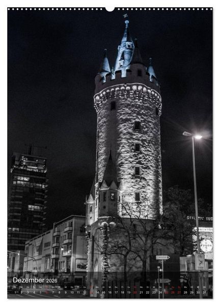 Produktbild: Frankfurt monochrom (hochwertiger Premium Wandkalender 2026 DIN A2 hoch), Kunstdruck in Hochglanz
