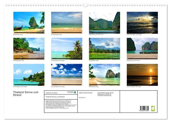 Produktbild: Thailand Sonne und Strand (Wandkalender 2026 DIN A2 quer), CALVENDO Monatskalender