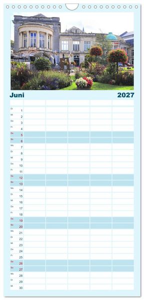 Produktbild: Familienplaner 2027 - SPA - Die belgische Stadt des Wassers mit 5 Spalten (Wandkalender, 21 x 45 cm) CALVENDO