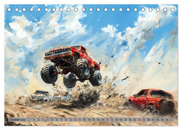 Produktbild: Monstertruck Madness (Desk Calendar 2026 DIN A5 landscape), CALVENDO 12 Month DeskCalendar