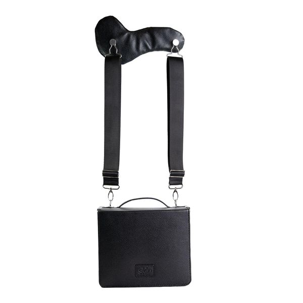 Produktbild: HabersackSKIN Tasche PURO aus Nappaleder in Gr. XL in Onyx-Schwarz mit Tragegurt & Buchst&uuml;tze