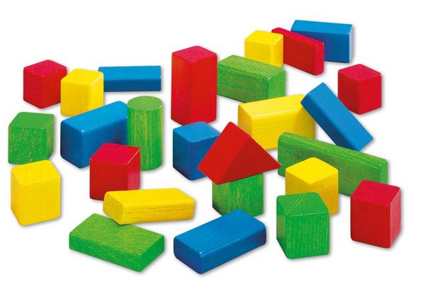 Produktbild: SpielMaus Holz Holzbausteine bunt 50-teilig