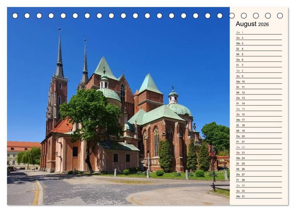 Produktbild: Breslau - Schlesiens Herz an der Oder (Tischkalender 2026 DIN A5 quer), CALVENDO Monatskalender