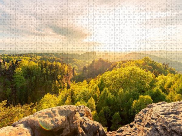 Produktbild: CALVENDO Puzzle Carolafelsen, S&auml;chsische Schweiz | 1000 Teile Lege-Gr&ouml;&szlig;e 64x48cm Foto-Puzzle f&uuml;r gl&uuml;ckliche Stunden