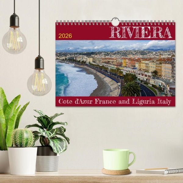 Produktbild: Riviera &ndash; Cote d&rsquo;Azur France and Liguria Italy (Wall Calendar 2026 DIN A4 landscape), CALVENDO 12 Month Wall Calendar