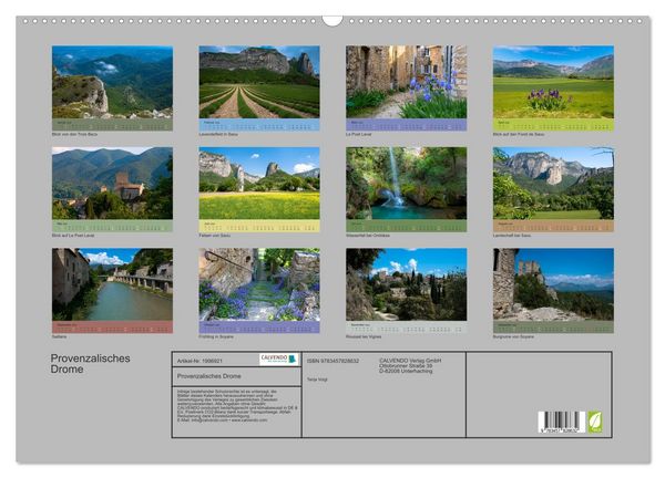 Produktbild: Provenzalisches Drome (Wandkalender 2026 DIN A2 quer), CALVENDO Monatskalender