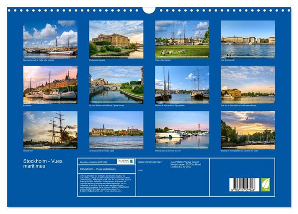 Produktbild: Stockholm - Vues maritimes (Calendrier mural 2026 DIN A3 vertical), CALVENDO calendrier mensuel