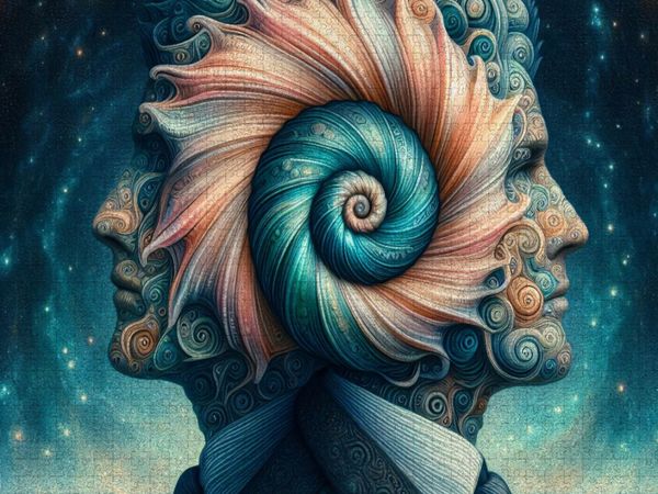 Produktbild: CALVENDO Puzzle Sternzeichen Zwillinge im Muschelgeist | 1000 Teile Lege-Gr&ouml;&szlig;e 64x48cm Foto-Puzzle f&uuml;r gl&uuml;ckliche Stunden